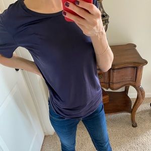 Weekend MaxMara navy top with short sleeve. XS-S